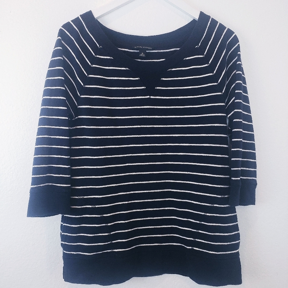 Banana Republic Navy Stripe Sweatshirt